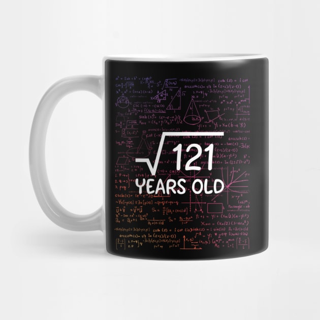 Square root 121 years old funny shirt for birthday gift and anniversary by BoxingTee